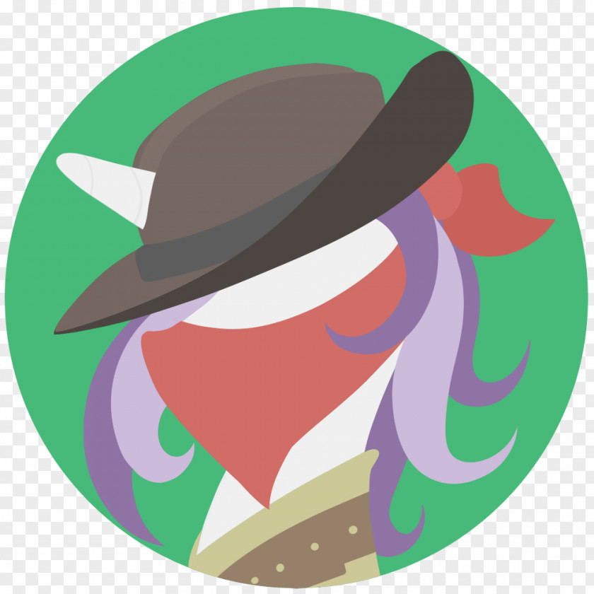 Modern Minimalist Trifold Kerchief Cowboy Hat Art Clip PNG