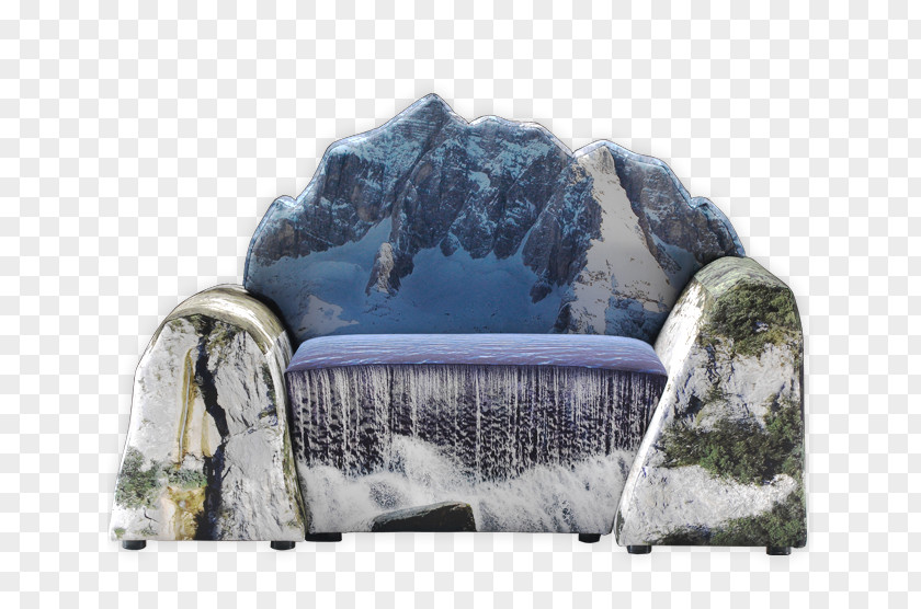 Mountain Waterfall Couch Mae West Lips Sofa Chair Furniture PNG