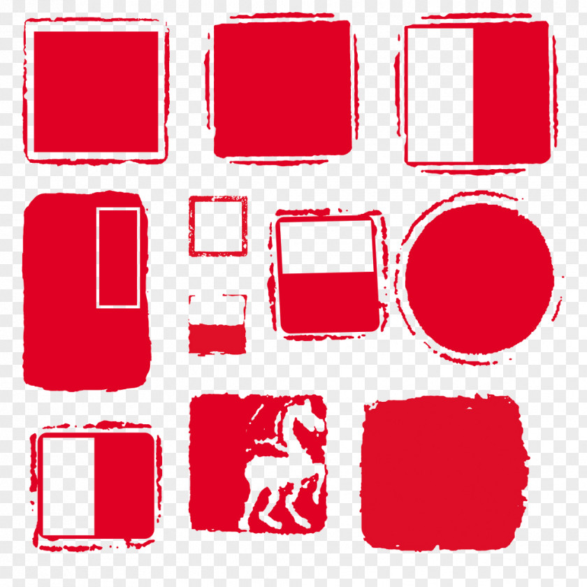 Red Seal Pattern Clip Art PNG