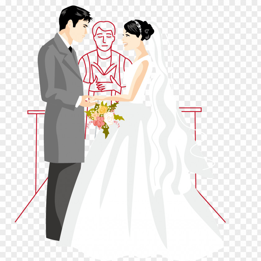 Wedding Creative Vector Invitation Marriage Bridegroom Illustration PNG