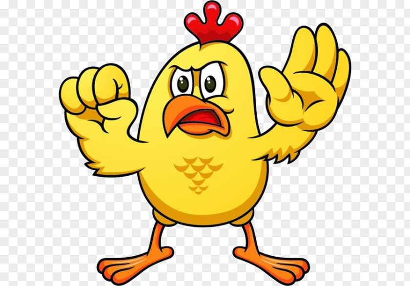 Cartoon Angry Chicken Cockfight Rooster PNG