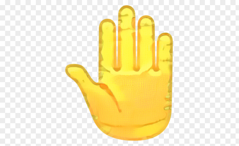 Gesture Safety Glove Yellow Background PNG
