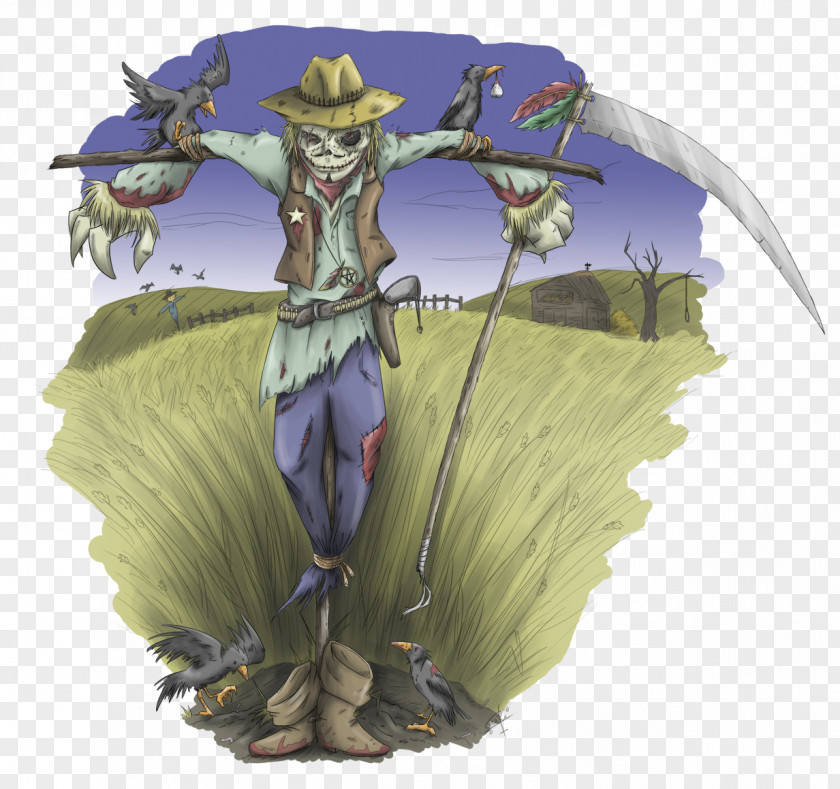 Crow Scarecrow Tree Illustration Flower PNG