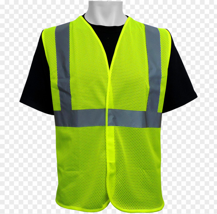 Safety Vest Gilets Green Sleeve Shirt Uniform PNG