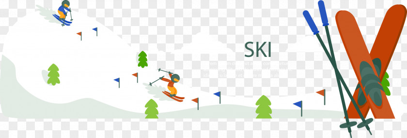 Ski Euclidean Vector Snow Illustration PNG