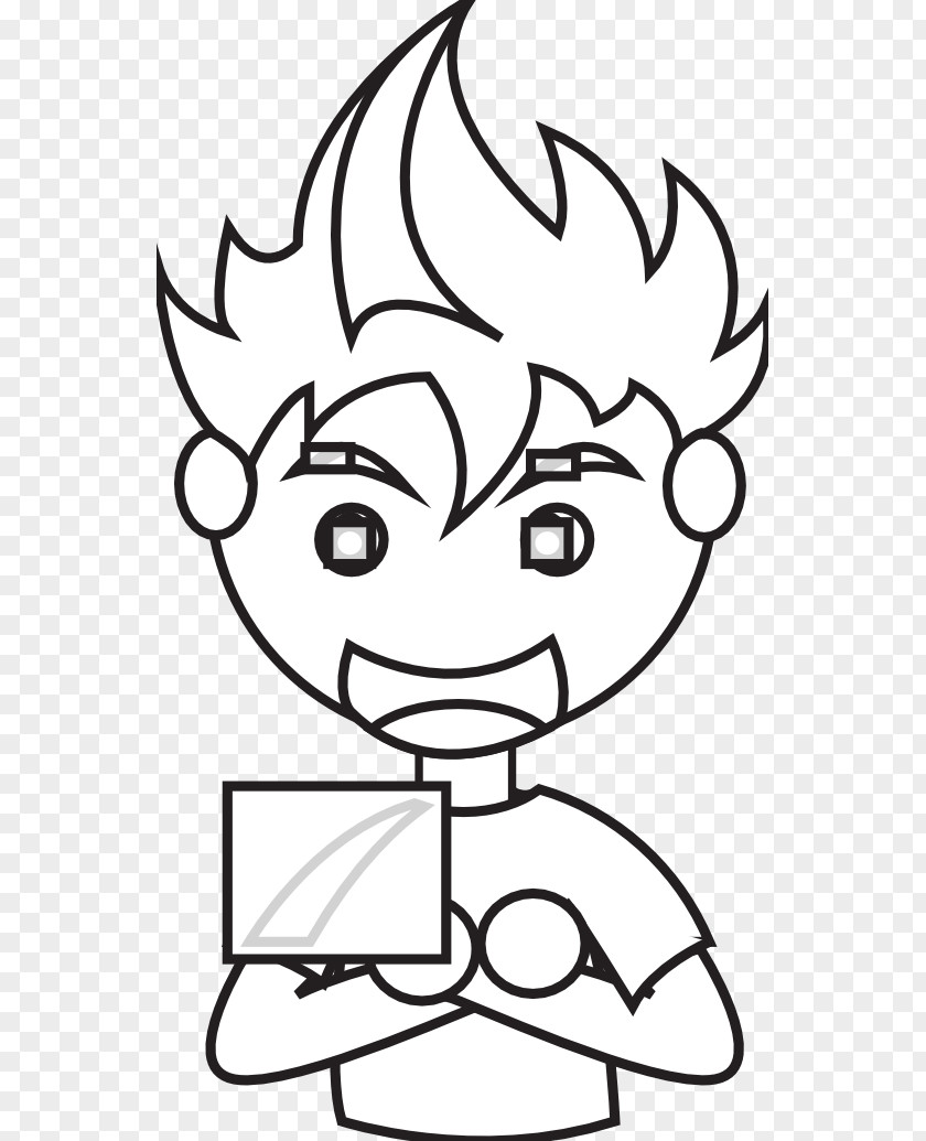 Black Boy Picture And White Line Art Clip PNG