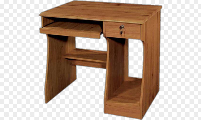 Brown Wood Computer Desk Table Furniture Laptop PNG