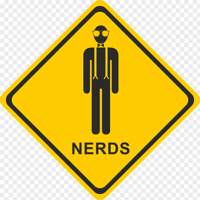 Nerd Traffic Sign Road Warning PNG