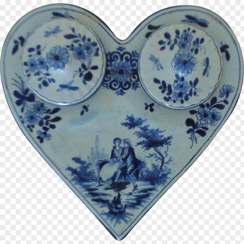 Antique Delftware Porcelain Ceramic Blue And White Pottery PNG