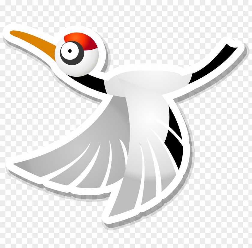 Cute Cartoon Flying Bird Vector Crane Raster Graphics PNG
