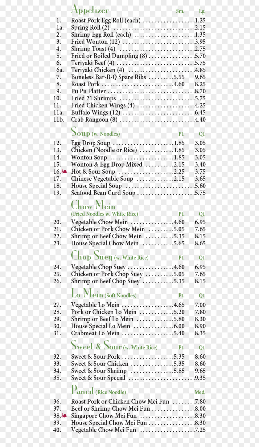 Menu Take-out Jade Garden Chinese Restaurant American Cuisine PNG