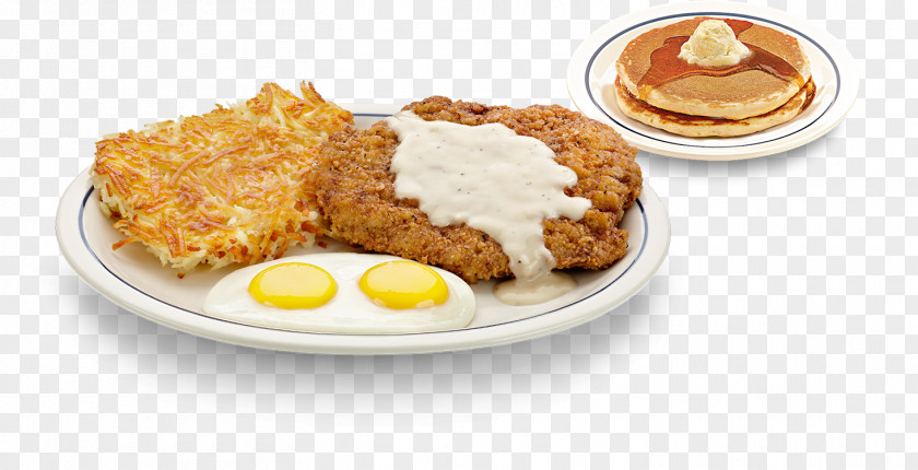 Scrambled Eggs Chicken Fried Steak Breakfast Pancake Omelette Hash Browns PNG