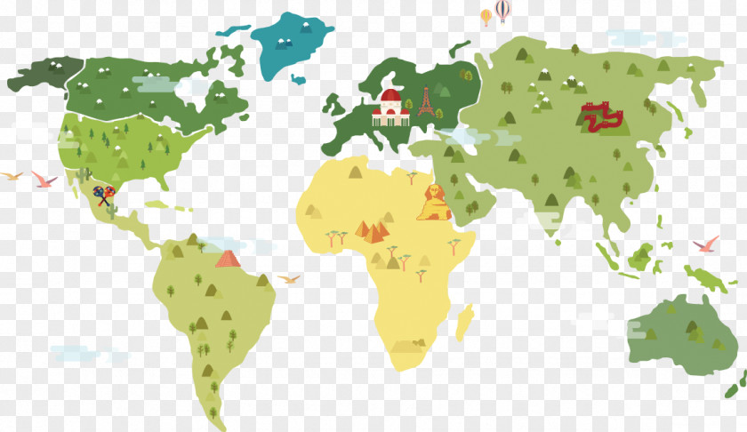 Annual Reports World Map Blank Wall Decal PNG
