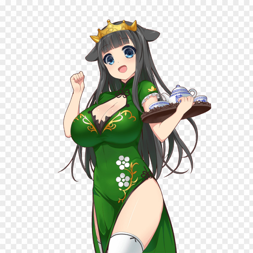 Black Hair Illustration Figurine Anime PNG hair Anime, Chinese dress clipart PNG