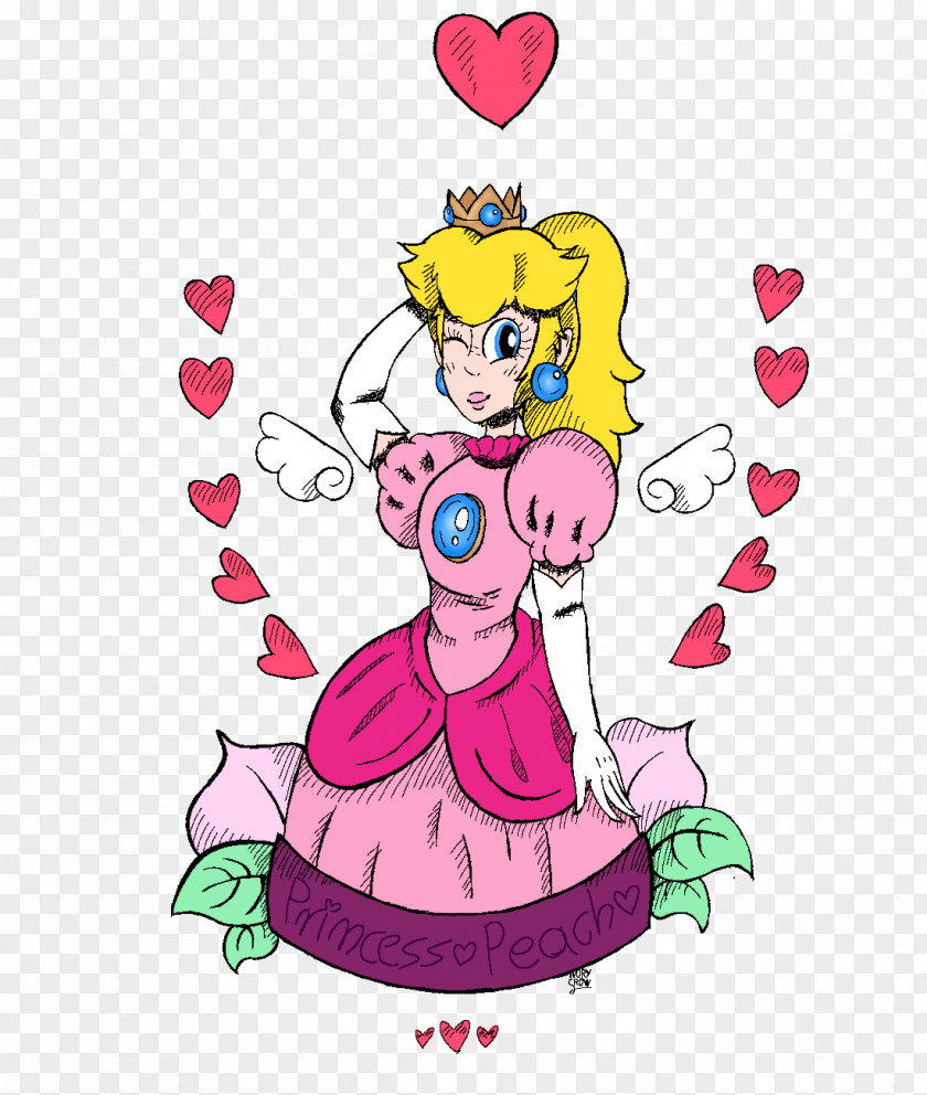 Peach Heart Princess Art Clip PNG