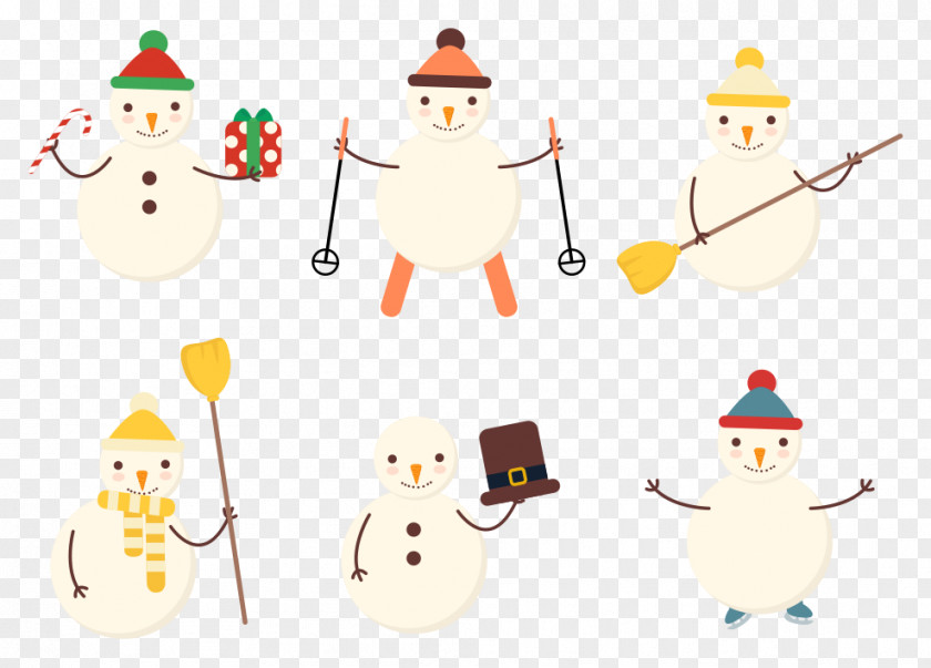 Cartoon Naughty Snowman Design Vector Christmas Illustration PNG
