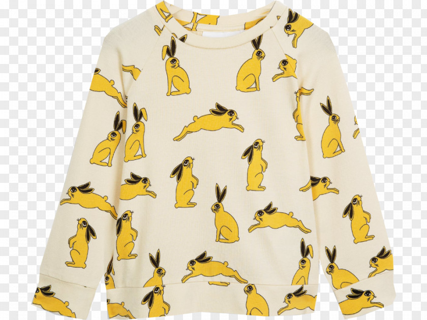 Yellow Bunny Sleeve T-shirt Clothing Button PNG