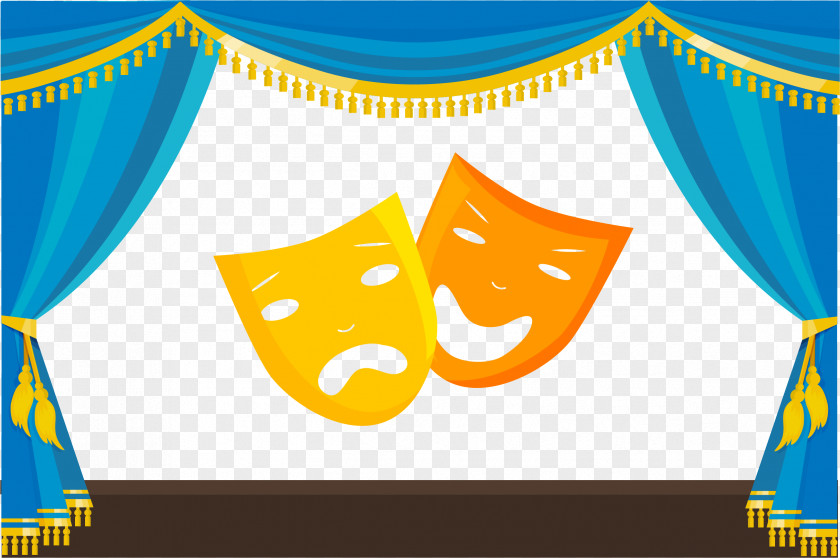 Blue Stage Curtains Theater Drapes And PNG
