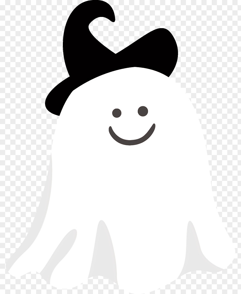 Line Art Smile Ghost Halloween PNG