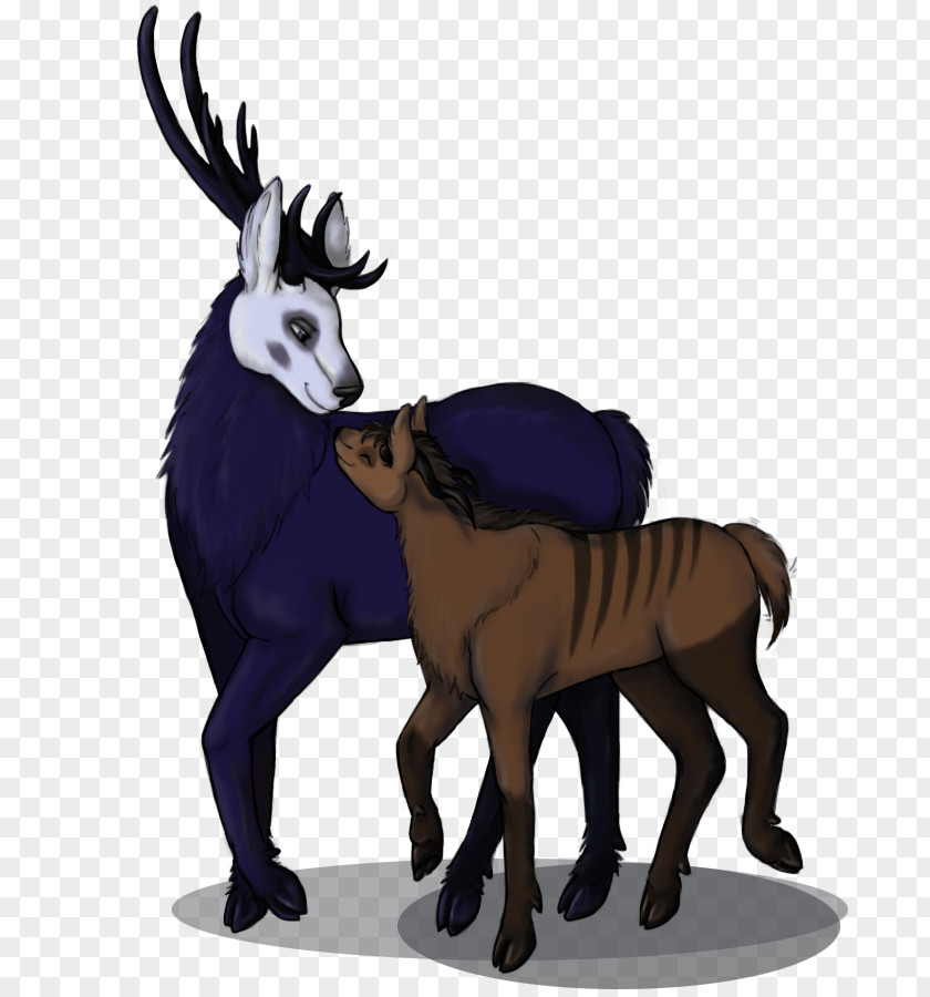 Dad And Daughter Cattle Reindeer Antelope Horse Goat PNG