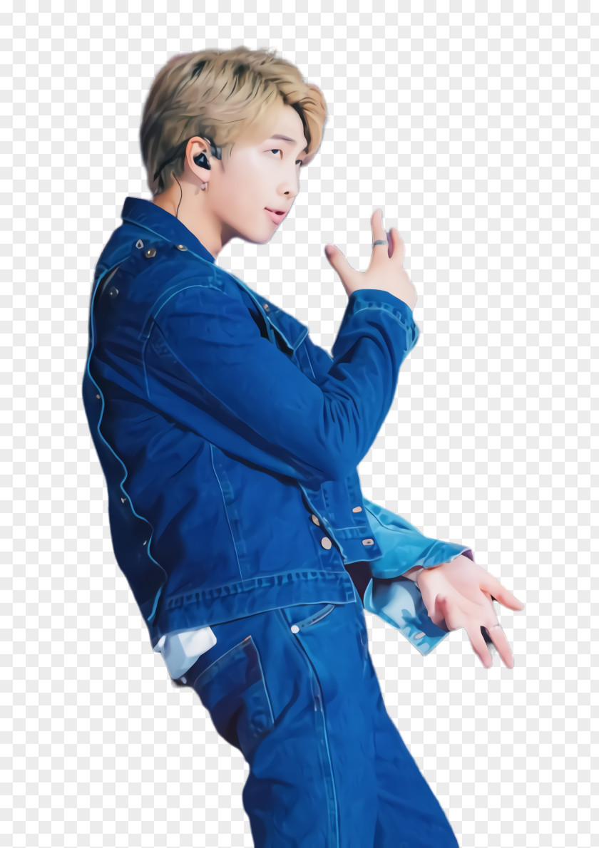 Electric Blue Child Bts Background PNG