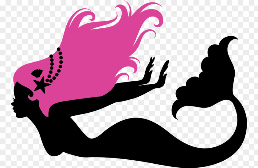 Magenta Pink Mermaid Cartoon PNG