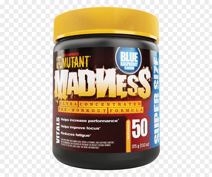 Body Building Mutant Madness 50 Servings Pre-workout Dietary Supplement PNG