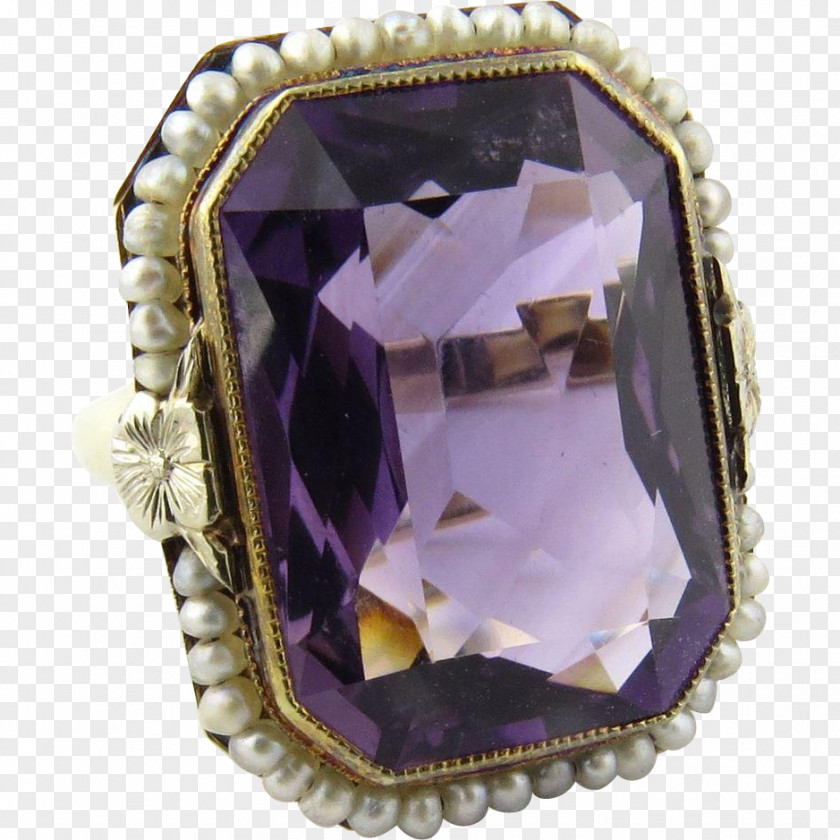 Vintage Gold Amethyst Jewellery Ring Gemstone PNG