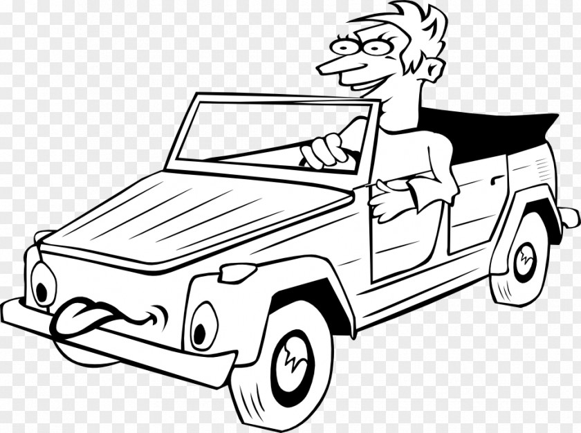 Cartoon Picture Of A Car Driving Clip Art PNG