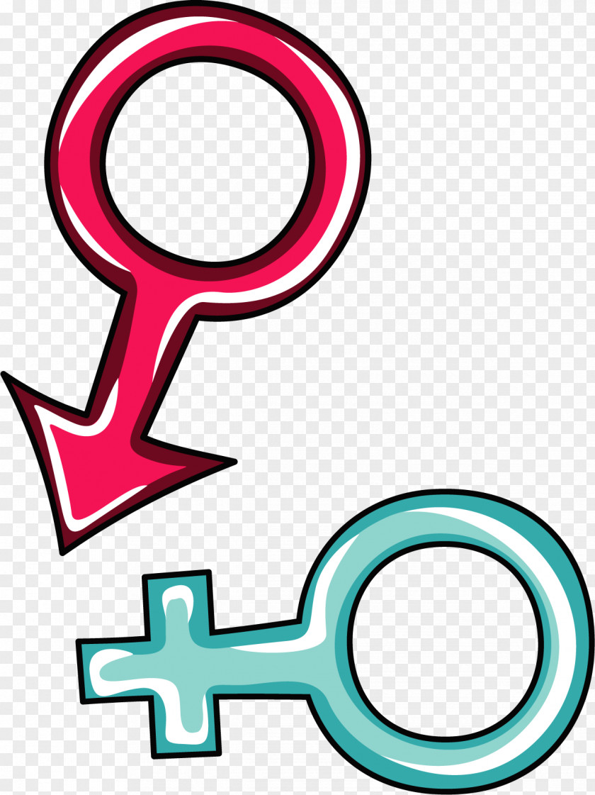 Vector Male And Female Symbol Painted Gender Clip Art PNG