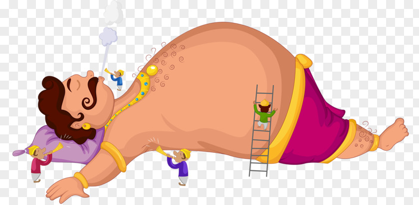 A Fat Man Monkey Hindi Panchatantra Moral Illustration PNG
