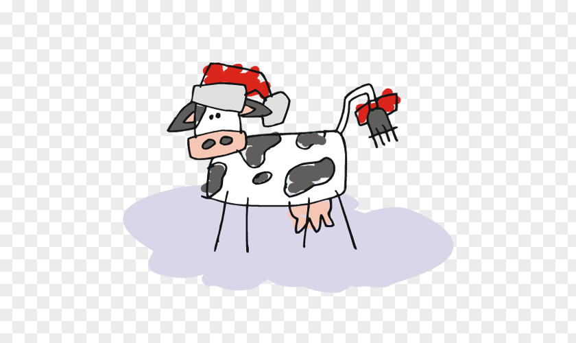 Cartoon Cow Animal Cattle Wedding Invitation Santa Claus Christmas Greeting Card PNG
