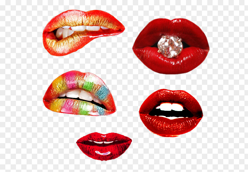 Lips T-shirt Lip Kiss Woman Color PNG