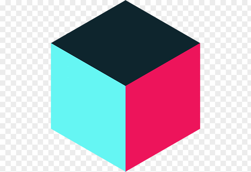 3d Cube Teal Turquoise Magenta Rectangle PNG