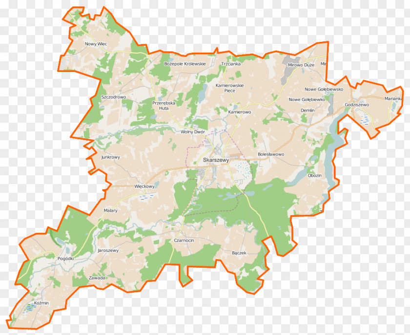 Map Pogódki Skarszewy Godziszewo, Pomeranian Voivodeship Demlin Bolesławowo, Starogard County PNG