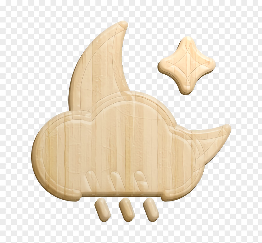 Beige Weather Icon Clouds Moon Night PNG