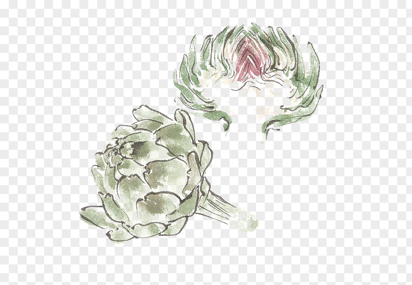 Hand-painted Vegetable Rosaceae Green Petal Pattern PNG