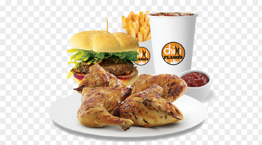 Spicy Chicken French Fries Cheeseburger Take-out Restaurant Chilli Flames PNG
