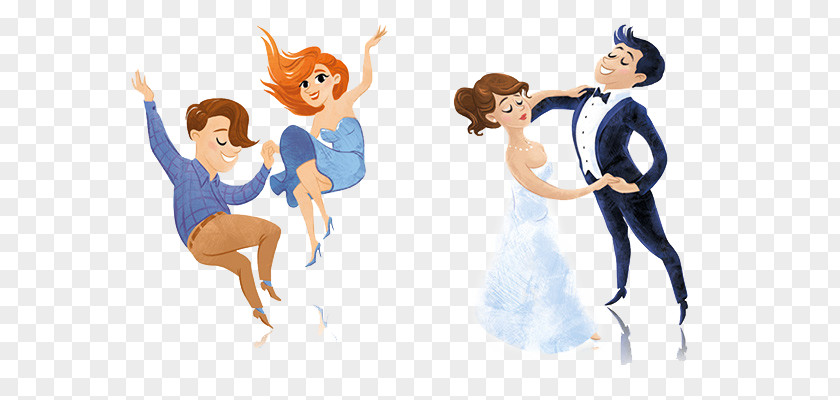 Figure Men And Women Dancing Dance Illustration PNG