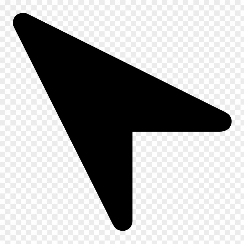 Mouse Cursor Airplane Line Angle Point Black And White PNG