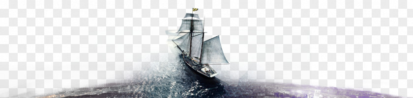 Sailing Yacht Waves Brand White PNG