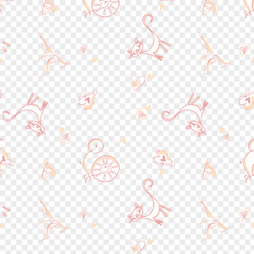 Kitten Decoration Textile Petal Pattern PNG