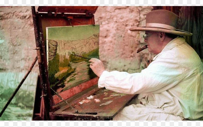 Painting Oil Winston Churchill As Painter A Pastime The Goldfish Pool At Chartwell PNG