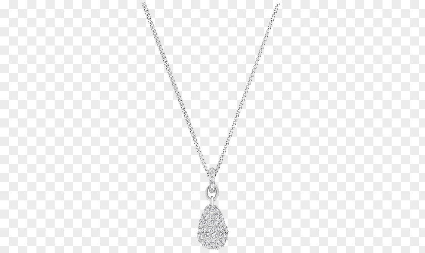 Swarovski Jewellery Women's White Gold Necklace Locket Chain Silver PNG