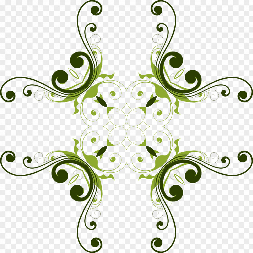 Green Floral Design Flower Clip Art PNG