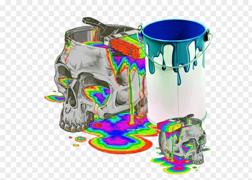 Hand Painted Skull Painting Download PNG