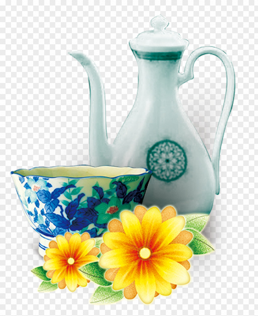 Chrysanthemum Cup Flagon Vecteur Computer File PNG