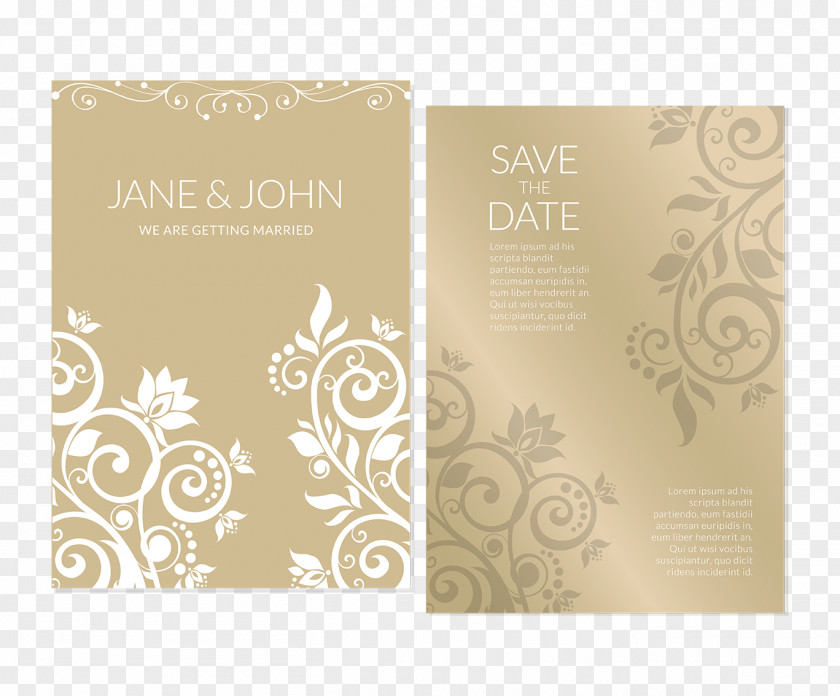 Gold Invitations Vector Wedding Invitation Marriage Flower PNG