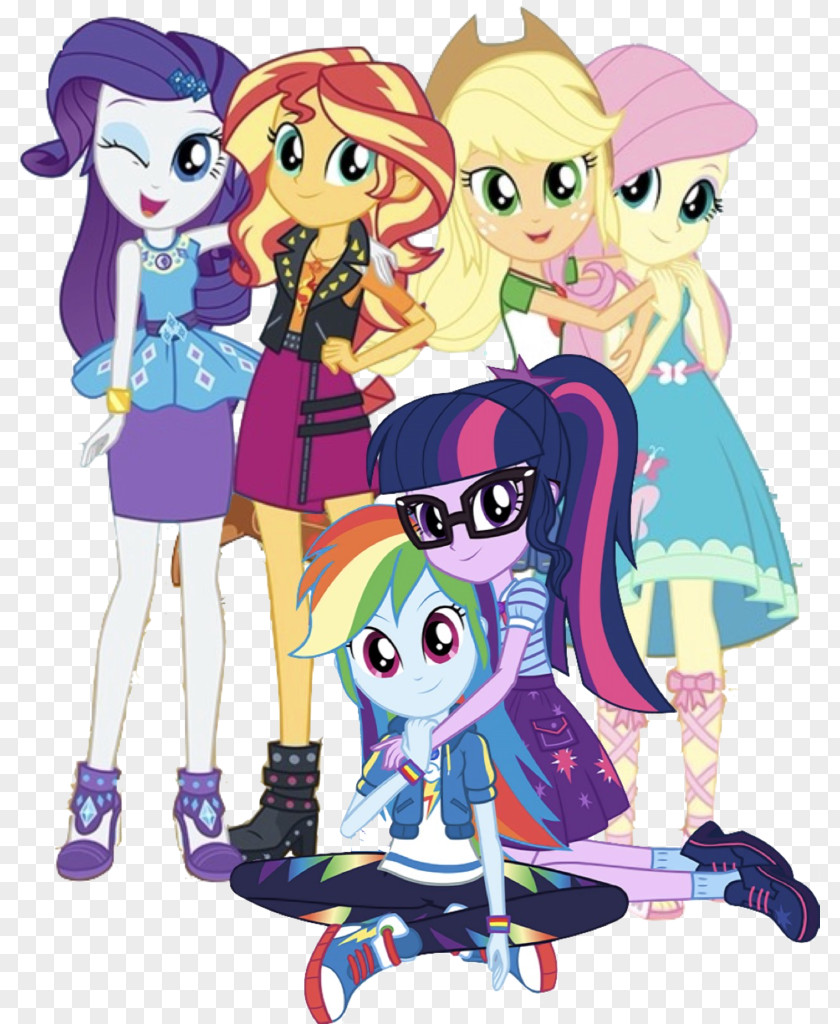 Mane 6 Equestria Girls Rainbow Rocks Twilight Sparkle Applejack Rarity My Little Pony: PNG
