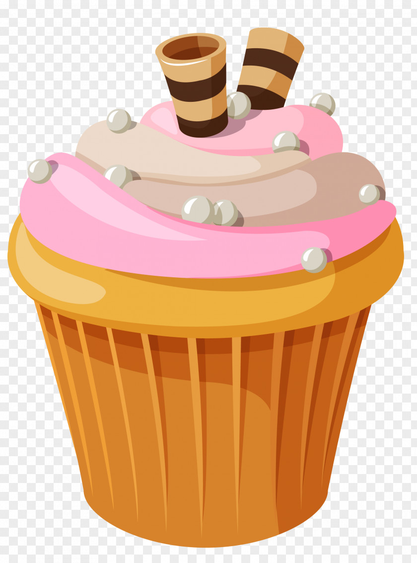 Mini Cake With Pink Cream Clipart Picture Cupcake Birthday Chocolate PNG